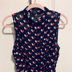 😍Sweet heart Collared Pocket Shirt Romantic❤️💞❤️